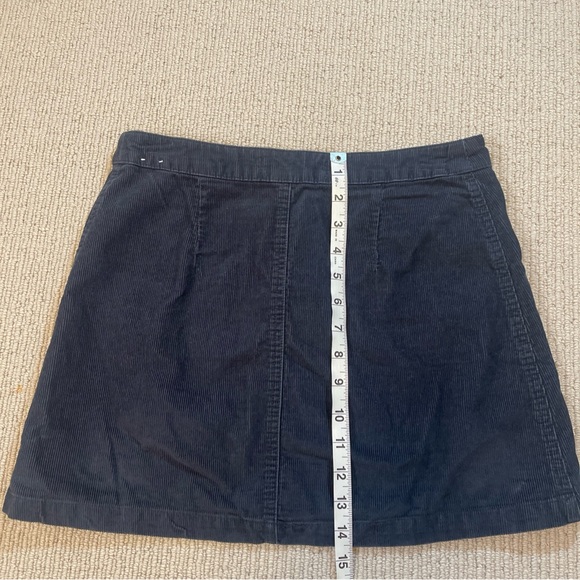 Abercrombie & Fitch Mini Skirt Size 4 Womens Corduroy Snap Zip Black Y2K - Picture 3 of 4